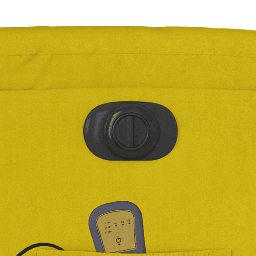 vidaXL Poltrona de massagens reclinável elétrica veludo amarelo vidaXL Poltrona de massagens reclinável elétrica veludo amarelo