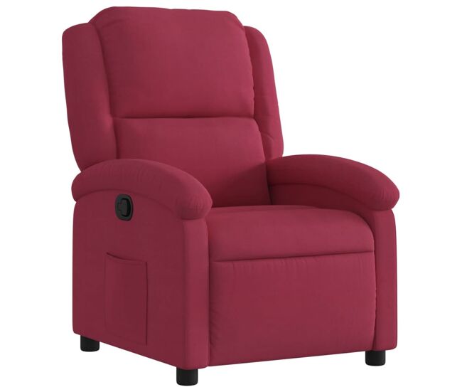 Vidaxl sillón reclinable de terciopelo rojo tinto