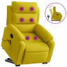 vidaXL Poltrona elevatória de massagens veludo amarelo
