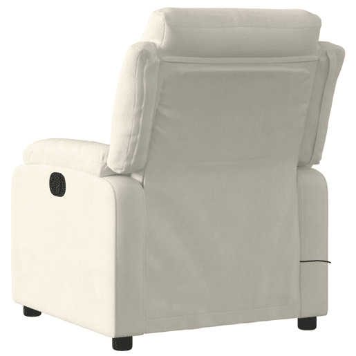 vidaXL Poltrona de massagens reclinável veludo cor creme vidaXL Poltrona de massagens reclinável veludo cor creme
