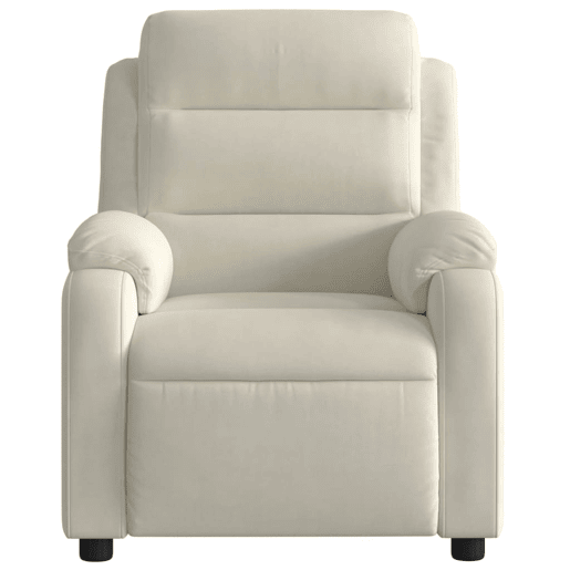 vidaXL Poltrona de massagens reclinável veludo cor creme vidaXL Poltrona de massagens reclinável veludo cor creme