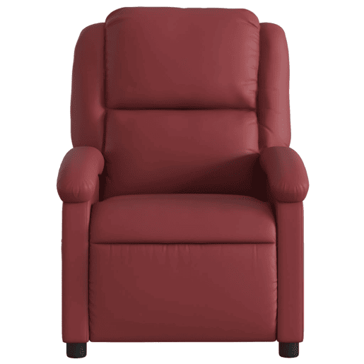 vidaXL Poltrona massagens reclinável couro artificial vermelho tinto vidaXL Poltrona massagens reclinável couro artificial vermelho tinto