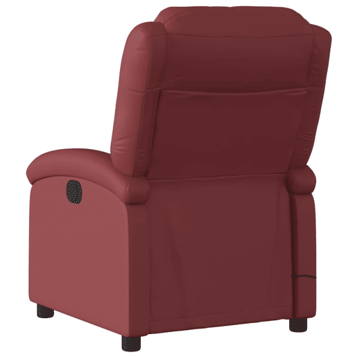 vidaXL Poltrona massagens reclinável couro artificial vermelho tinto vidaXL Poltrona massagens reclinável couro artificial vermelho tinto