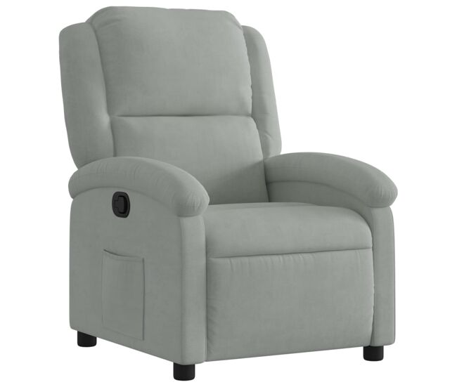Vidaxl sillón reclinable de terciopelo gris claro