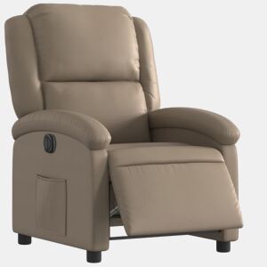 vidaXL Poltrona reclinável elétrica couro artificial cor cappuccino