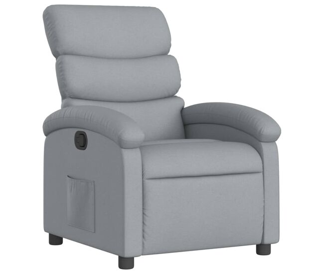 Vidaxl sillón reclinable de tela gris claro