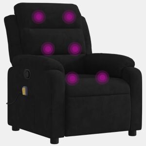 vidaXL Poltrona de massagens reclinável veludo preto