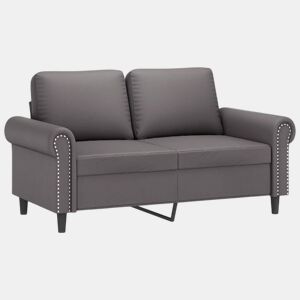 vidaXL Sofá de 2 lugares 120 cm couro artificial cinza