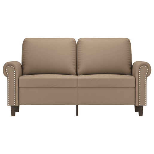 vidaXL Sofá de 2 lugares 120 cm couro artificial cor cappuccino vidaXL Sofá de 2 lugares 120 cm couro artificial cor cappuccino