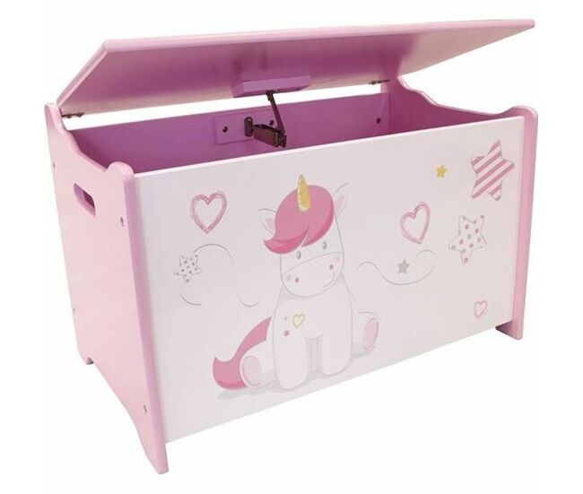 Baúl fun house unicorn rosa blanco madera