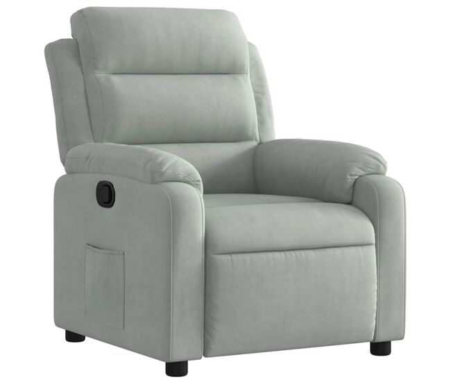 Vidaxl sillón reclinable de terciopelo gris claro