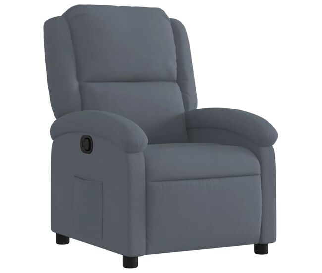 Vidaxl sillón reclinable de terciopelo gris oscuro