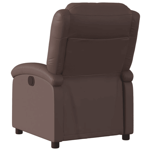 vidaXL Poltrona reclinável elétrica couro artificial castanho