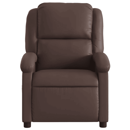 vidaXL Poltrona reclinável elétrica couro artificial castanho