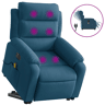 vidaXL Poltrona massagens reclinável elevatória elétrica veludo azul