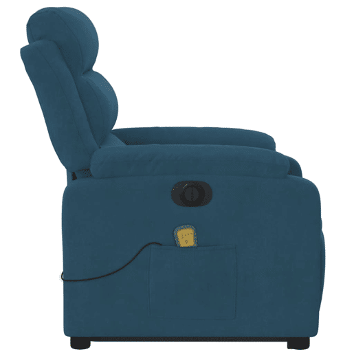 vidaXL Poltrona massagens reclinável elevatória elétrica veludo azul vidaXL Poltrona massagens reclinável elevatória elétrica veludo azul