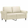 vidaXL Sofá de 2 lugares 120 cm couro artificial cor creme