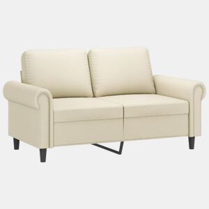 vidaXL Sofá de 2 lugares 120 cm couro artificial cor creme