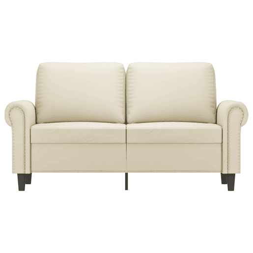 vidaXL Sofá de 2 lugares 120 cm couro artificial cor creme vidaXL Sofá de 2 lugares 120 cm couro artificial cor creme