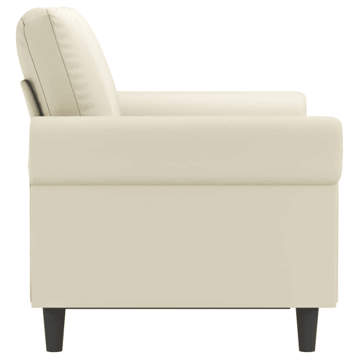 vidaXL Sofá de 2 lugares 120 cm couro artificial cor creme vidaXL Sofá de 2 lugares 120 cm couro artificial cor creme