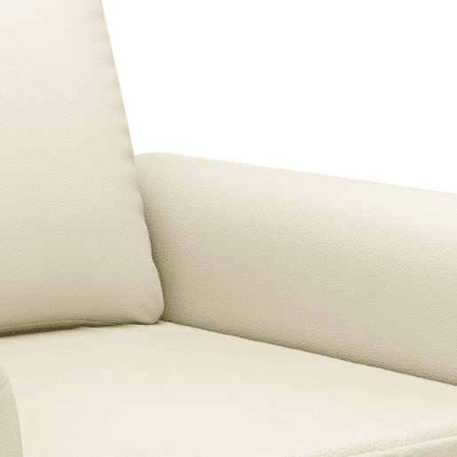 vidaXL Sofá de 2 lugares 120 cm couro artificial cor creme vidaXL Sofá de 2 lugares 120 cm couro artificial cor creme