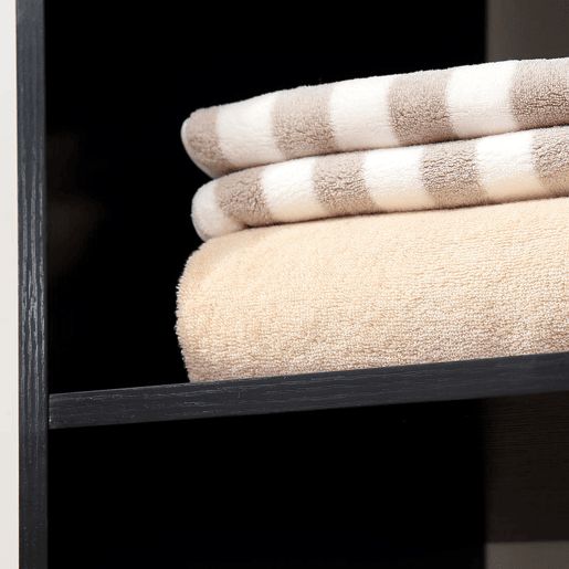 HOMCOM Roupeiro de Madeira Móvel Armário Roupeiro Aberto com Barra para Pendurar e 3 Prateleiras Organizadoras para Dormitório 80x40x128 cm Preto
