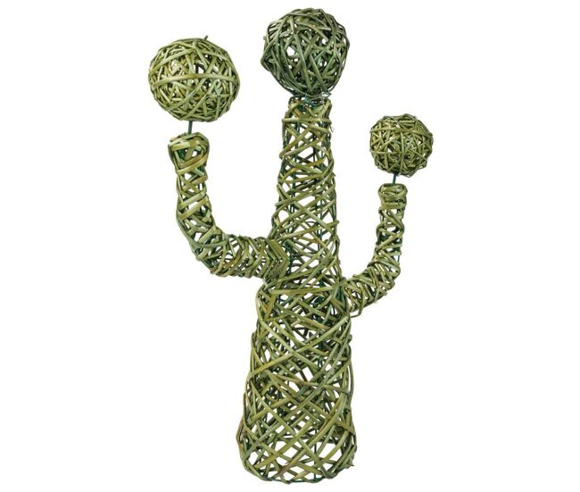 Cactus decoración de mimbre verde 28x28x65 cm