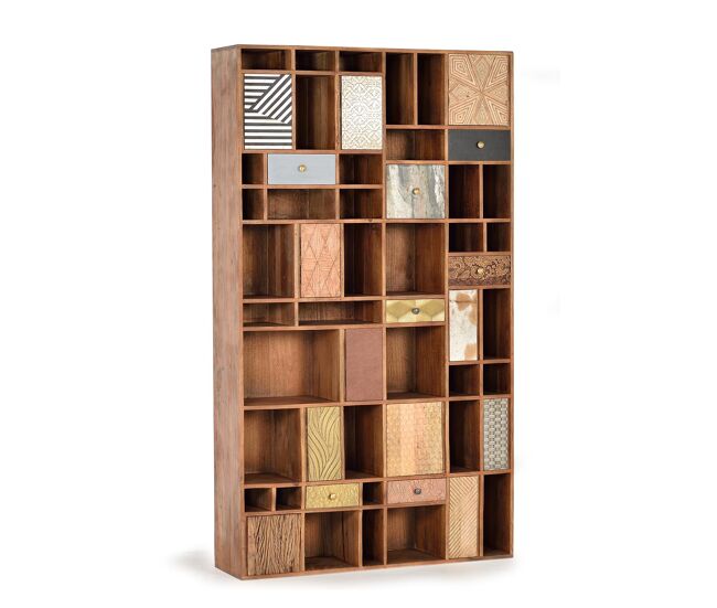 Estantería madera de mango color nogal claro 200x115x30