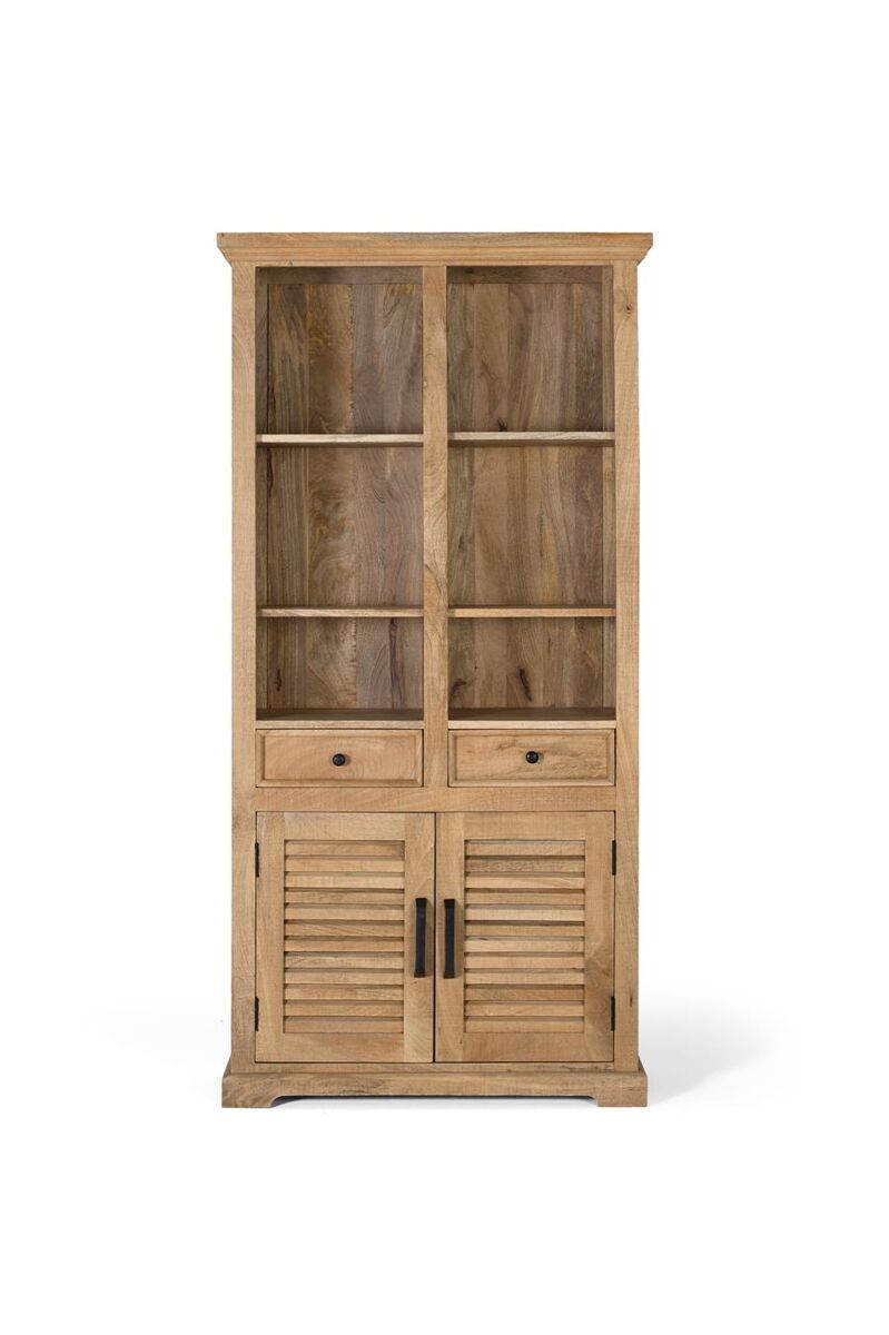 Librería de madera de mango natural tallada a mano .GINER Y COLOMER