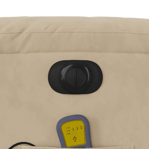 vidaXL Poltrona de massagens reclinável elétrica microfibra cor creme vidaXL Poltrona de massagens reclinável elétrica microfibra cor creme