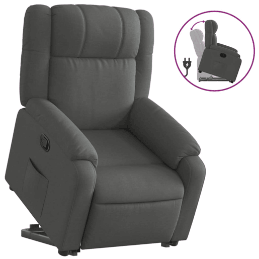 vidaXL Poltrona reclinável elevatória tecido cinzento-escuro vidaXL Poltrona reclinável elevatória tecido cinzento-escuro