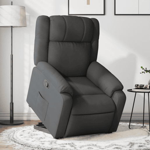 vidaXL Poltrona reclinável elevatória tecido cinzento-escuro vidaXL Poltrona reclinável elevatória tecido cinzento-escuro