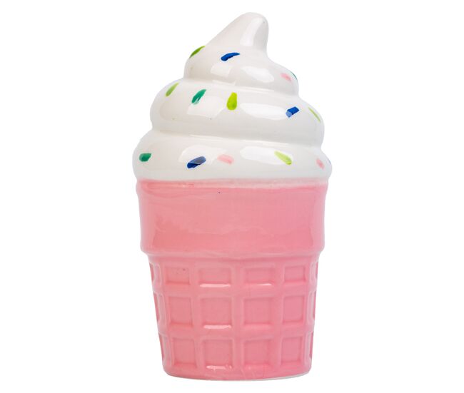 Porta lápices helado de cerámica rosa d7,5x15