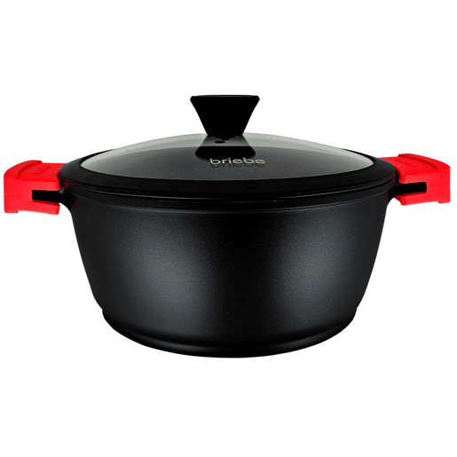 Briebe Black Titanium Panela Indução Antiaderente Titânio 16cm, Alumínio Fundido Sem PFOA, Tampa de Vidro, , Preto