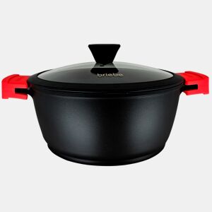 Briebe Black Titanium Panela Indução Antiaderente Titânio 16cm, Alumínio Fundido Sem PFOA, Tampa de Vidro, , Preto
