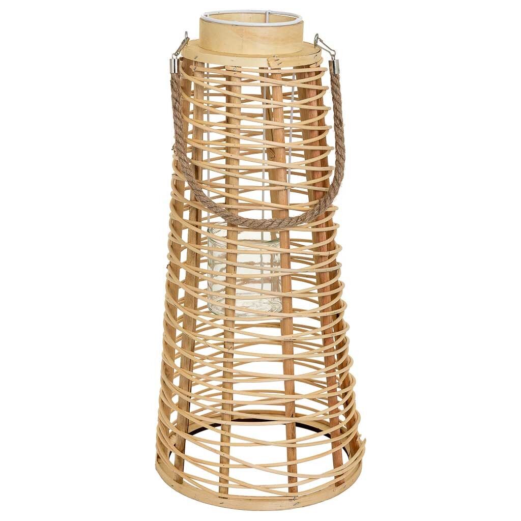 Farol portavelas de ratán