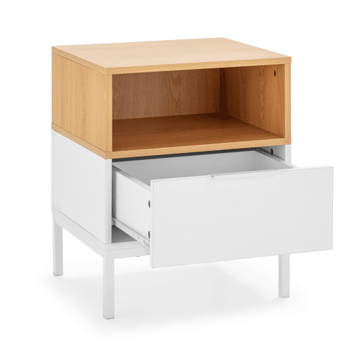 Mesa de cabeceira Nieve 1 gaveta cor Branco