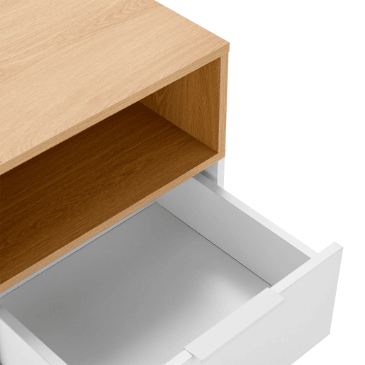 Mesa de cabeceira Nieve 1 gaveta cor Branco