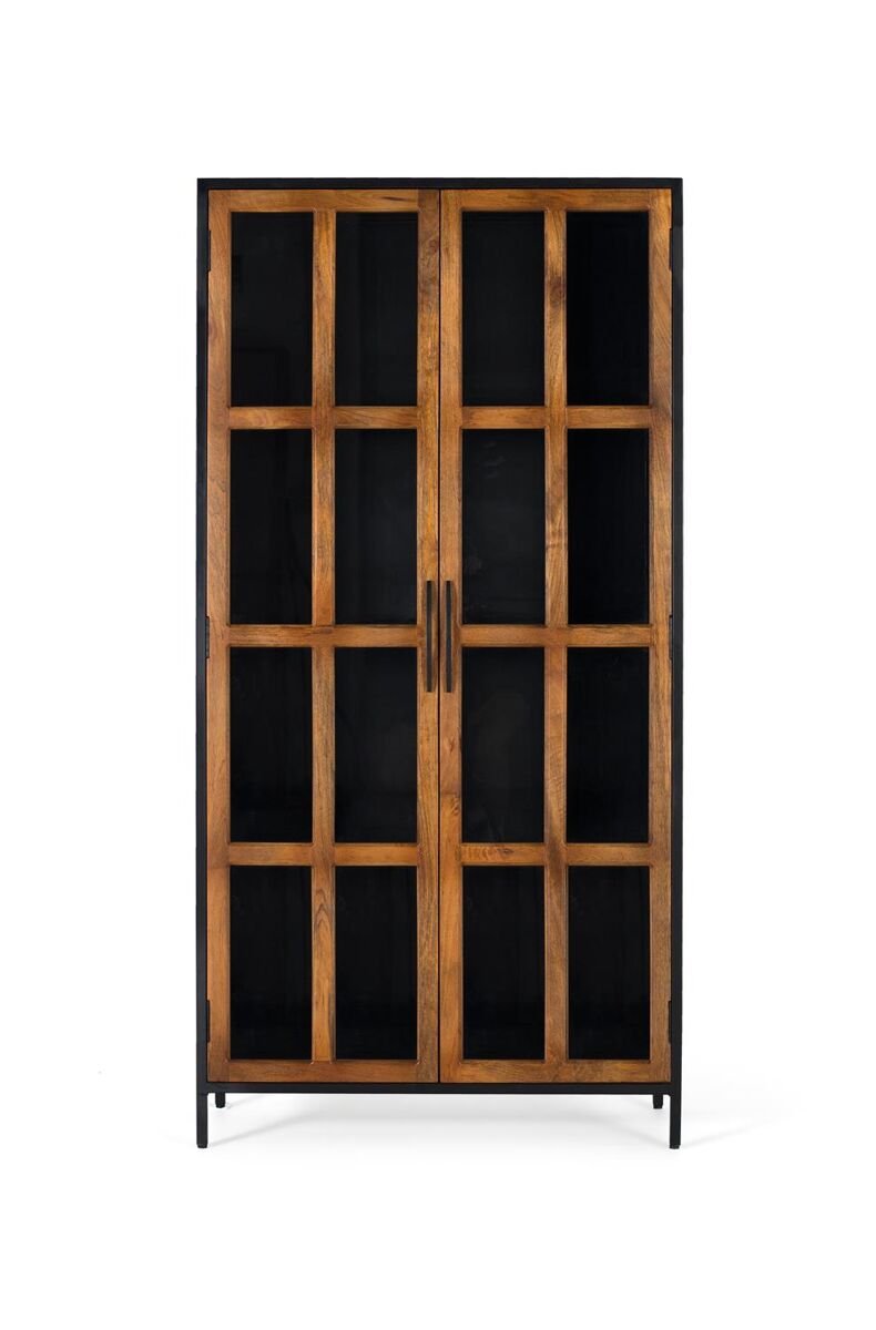 Vitrina  puertas en madera de mango y estructura de metal .GINER Y COLOMER