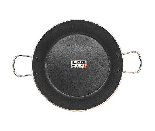 Briebe zafrán paellera inducción 38cm, 7-8 raciones, aluminio prensado, antiadherente sin pfoa, 3mm espesor, , negro