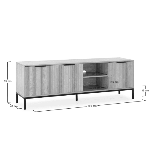 Móvel tv Monica 3 portas cor Carvalho