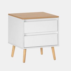 Mesa de cabeceira Desi 2 gavetas cor Branco