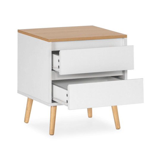 Mesa de cabeceira Desi 2 gavetas cor Branco