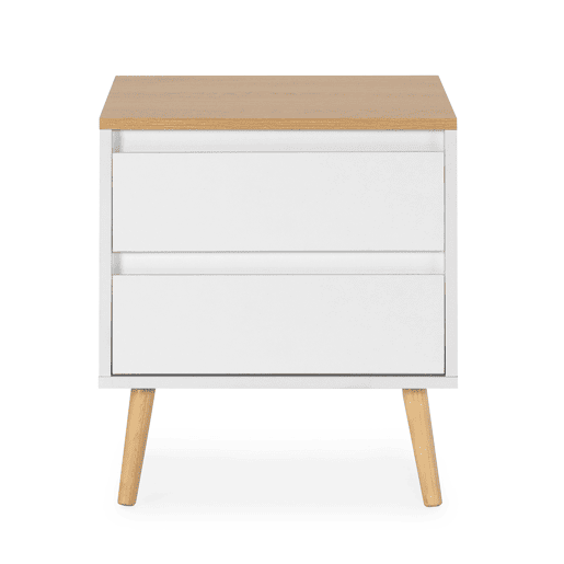 Mesa de cabeceira Desi 2 gavetas cor Branco