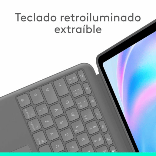 Capa para Tablet Logitech iPad Air 2024 Cinzento Qwerty espanhol QWERTY