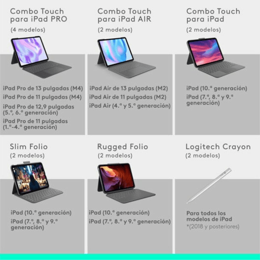 Capa para Tablet Logitech iPad Air 2024 Cinzento Qwerty espanhol QWERTY