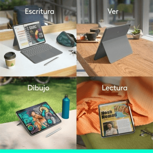 Capa para Tablet Logitech iPad Air 2024 Cinzento Qwerty espanhol QWERTY