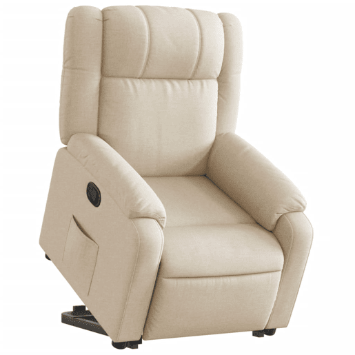 vidaXL Poltrona reclinável elevatória tecido cor creme