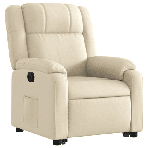 vidaXL Poltrona reclinável elevatória tecido cor creme