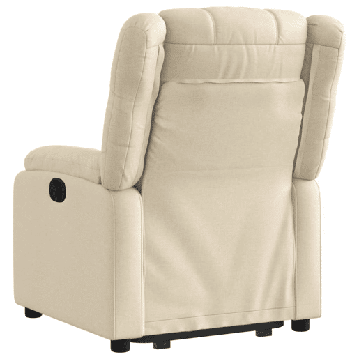 vidaXL Poltrona reclinável elevatória tecido cor creme